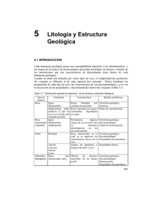 Capítulo 5. Litología y Estructura Geológica