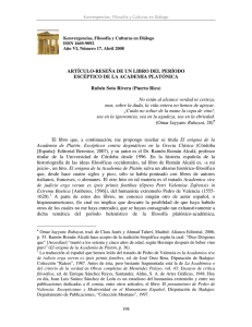 Reseña de un libro del período escéptico de la Academia Platónica.