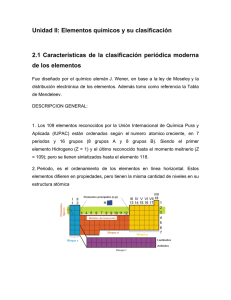 Elementos químicos y su clasificación