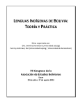 LENGUAS INDÍGENAS DE BOLIVIA: TEORÍA Y PRÁCTICA