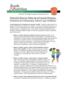 Nutrición Para los Niños de la Escuela Primaria (Nutrition for