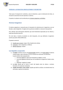 Funcionamiento de los aparatos circulatorio y excretor