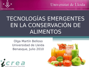 tecnolog&iacute;as emergentes en la conservaci&oacute;n de alimentos