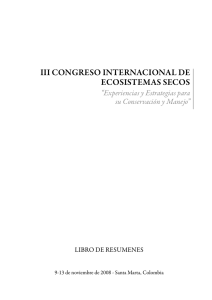 III CONGRESO INTERNACIONAL DE ECOSISTEMAS SECOS