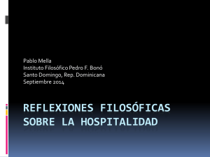 Reflexiones filosóficas sobre la hospitalidad