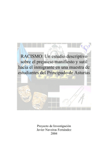 Racismo: Un estudio descriptivo sobre el prejuicio manifiesto y