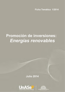 Promoción de inversiones en Energías renovables