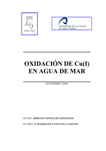 Oxidación de Cu(I) en agua de mar