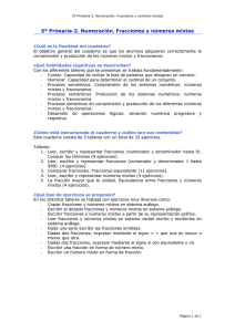 5º Primaria-2. Numeración. Fracciones y números mixtos