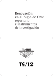 Renovación en el Siglo de Oro: repertorio e instrumentos de