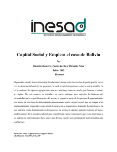 Capital Social y Empleo: el caso de Bolivia