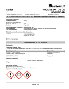 Acidet HOJA DE DATOS DE SEGURIDAD