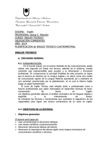 INGLES TECNICO CUATRIMESTRALProf. Diana Monzón