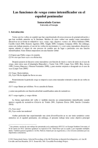 Las funciones de venga como intensificador en el español peninsular