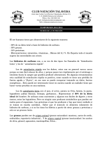 Teoría de la nutrición - Club Natación Talavera