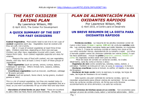 THE FAST OXIDIZER EATING PLAN