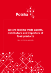We are looking trade agents, distributors and importers of food