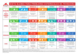 dieta blanda para problemas estomacales de primavera