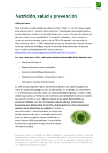 Artículo Newsletter Particulares Alimentos sanos