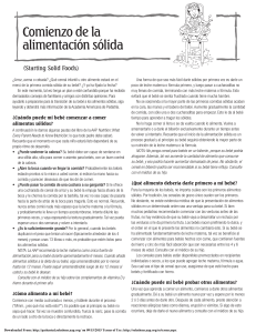 Comienzo de la alimentación sólida