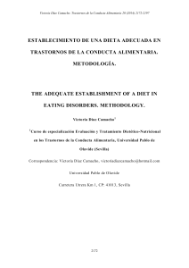 Establecimiento de una dieta adecuada en TCA