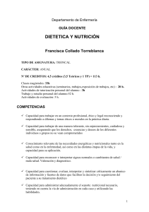 Dietética y Nutrición - Departamento de Enfermería