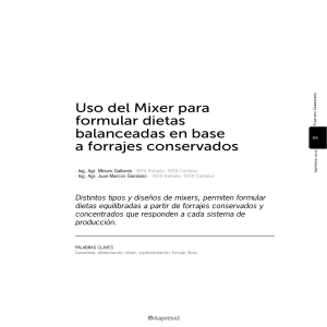 Uso del Mixer para formular dietas balanceadas en base
