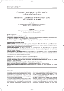 Consenso Argentino de Nutrición en Cirugía Bariatrica