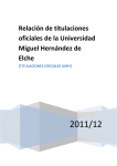 Relación de titulaciones oficiales de la Universidad Miguel