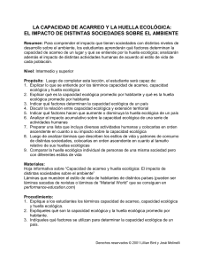 LA CAPACIDAD DE ACARREO Y LA HUELLA ECOLÓGICA: EL