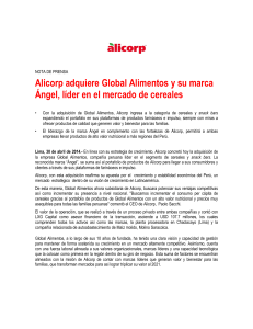 Alicorp adquiere Global Alimentos y su marca Ángel, líder en el