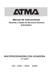 Manual Atma LP 830T