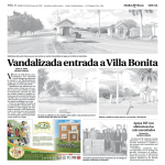 Vandalizada entrada a Villa Bonita