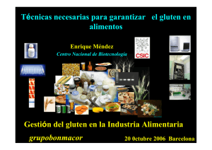 Gestión del gluten en la Industria Alimentaria Técnicas necesarias