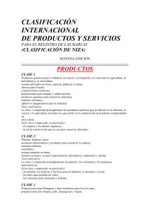 clasificación internacional de productos y servicios