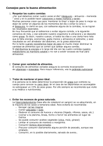 Consejos para una buena alimentación.