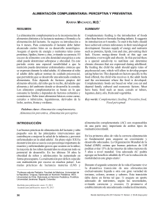 Alimentacion complementaria: perceptiva y preventiva