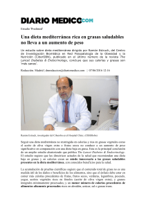 Una dieta mediterránea rica en grasas saludables no