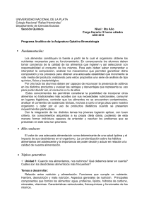 Fundamentación: • Hilo conductor • Tópicos generativos
