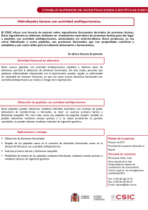 Hidrolizados lácteos con actividad antihipertensiva.