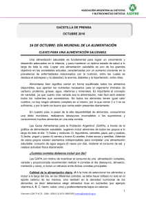 16 de octubre: día mundial de la alimentación