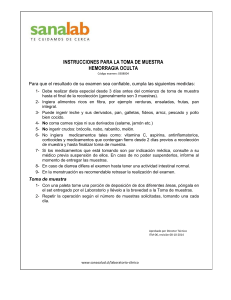 instrucciones para la toma de muestra hemorragia oculta