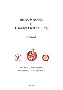 Listado integrado de Alimentos Libres de Gluten