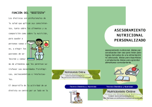 asesoramiento nutricional, dietas per