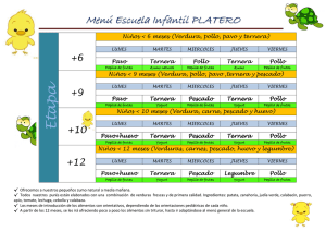 Menú bebés - Escuela Infantil Platero