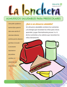 La lonchera: Almuerzos saludables para preescolares