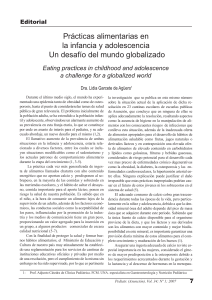 Prácticas alimentarias en la infancia y adolescencia Un