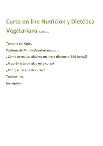 Curso on line Nutrición y Dietética Vegetariana Ana Moreno