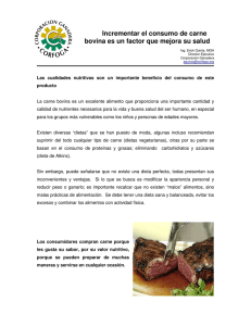 Incrementar el consumo de carne bovina es un factor que mejora su