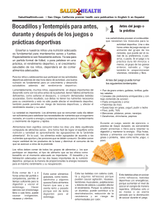 Bocadillos y Tentempiés para antes, durante y después de los